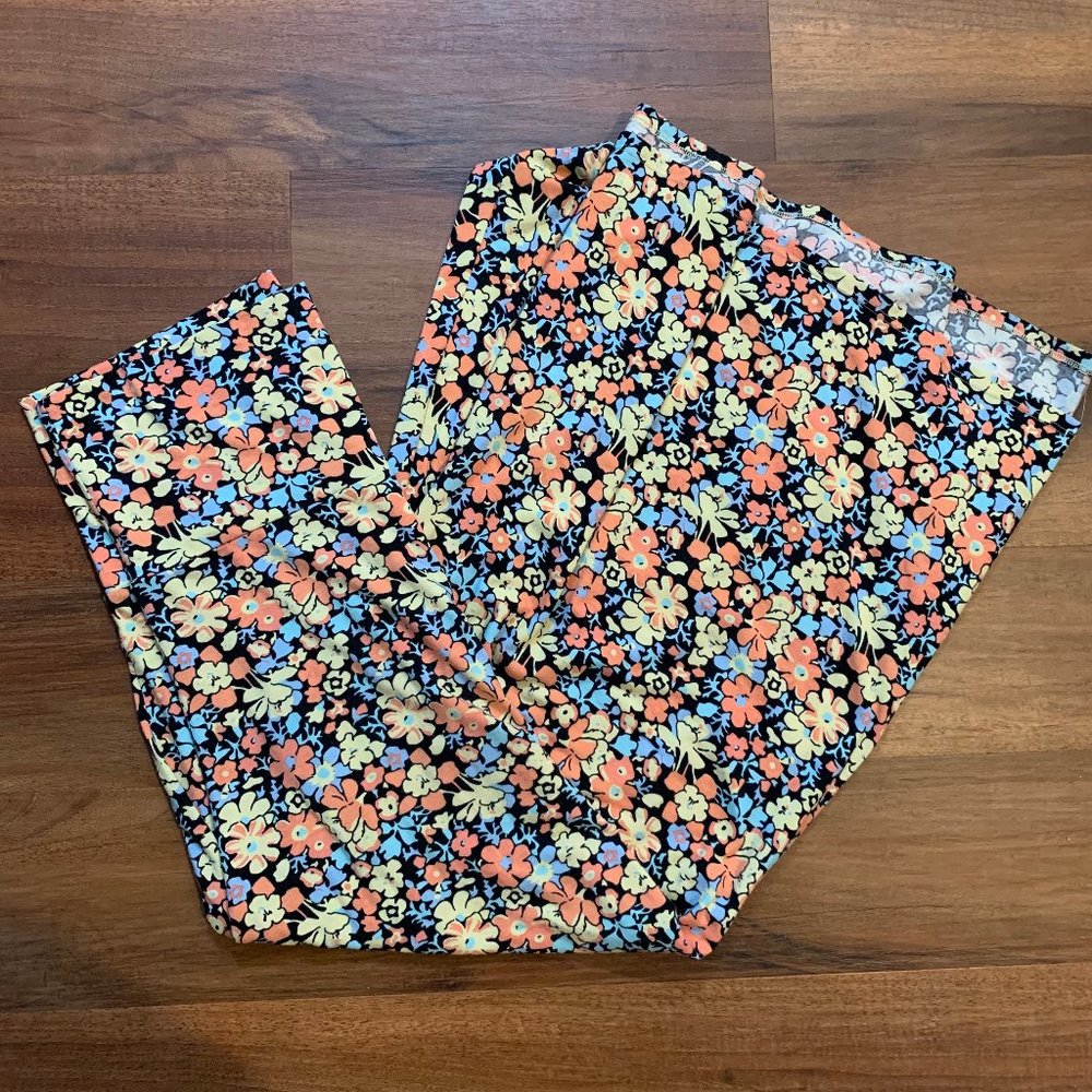 LULAROE maxi SKIRT multi color FLORAL large